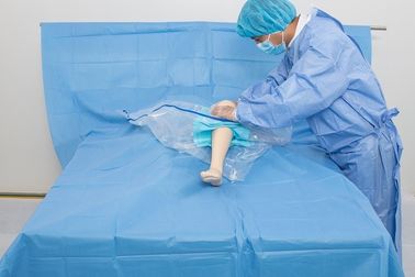 Disposable Patient Drapes Knee Arthroscopy Surgery, with Elastic Film and Pouch.