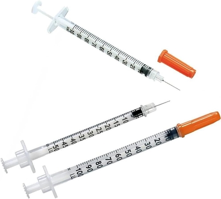 Medical Grade Disposable Plastic Insulin Injection Syringe Needle With PE Poly Bag