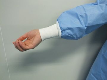 ECO Friendly Disposable Surgical Gowns Long Sleeve Knitted Cuff Light Weight