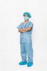 35-50GSM Surgical Scrub Suits With Short Cuff , Disposable Hospital Scrubs