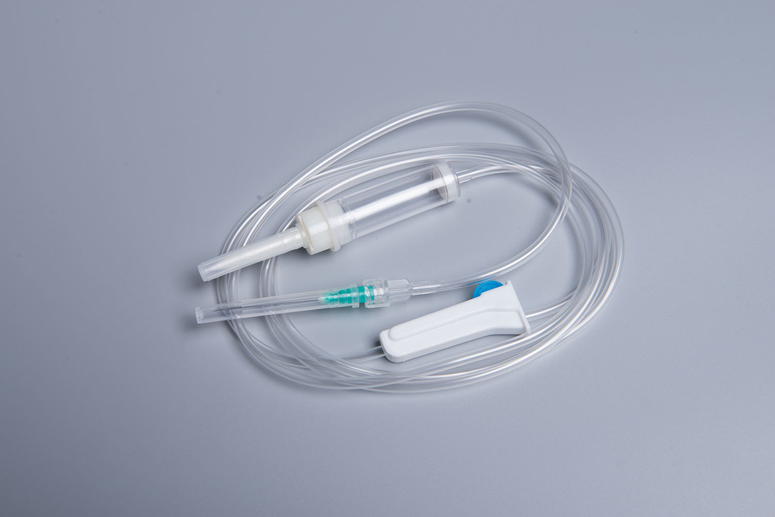 Medical Grade PVC Disposable Infusion Set With 20 Drops/Ml Flow Rate And Luer Lock Connector