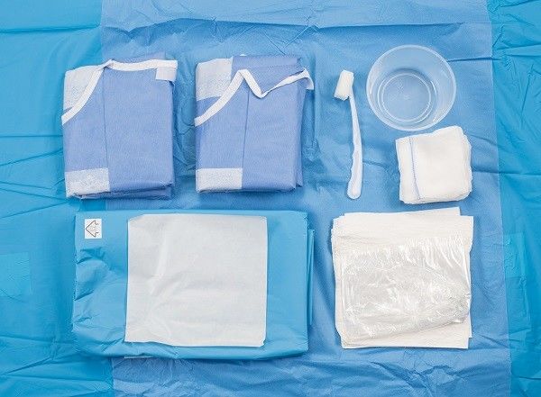 Blue Medical Angiography Procedure Packs , Wrapping Surgical Packs Consumables