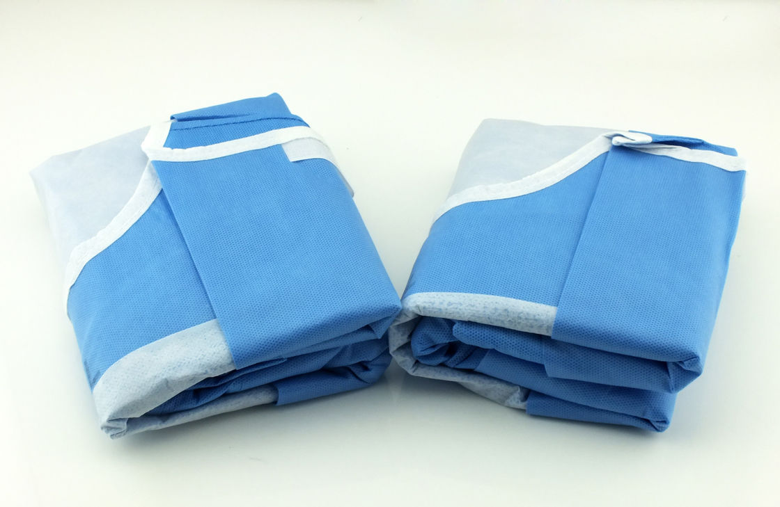 Standard Disposable Surgical Gown Non - Woven Long Sleeve OEM Accepted