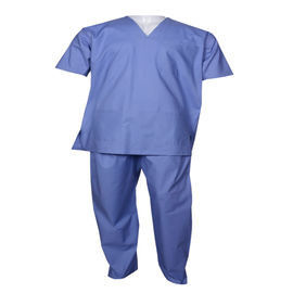 Hospital Disposable Scrub Suits Medical With Short Sleeves Uniform SMS Material