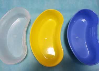 Stable Plastic Kidney Bowl , Kidney Shaped Tray Output Measuring Yellow Blue